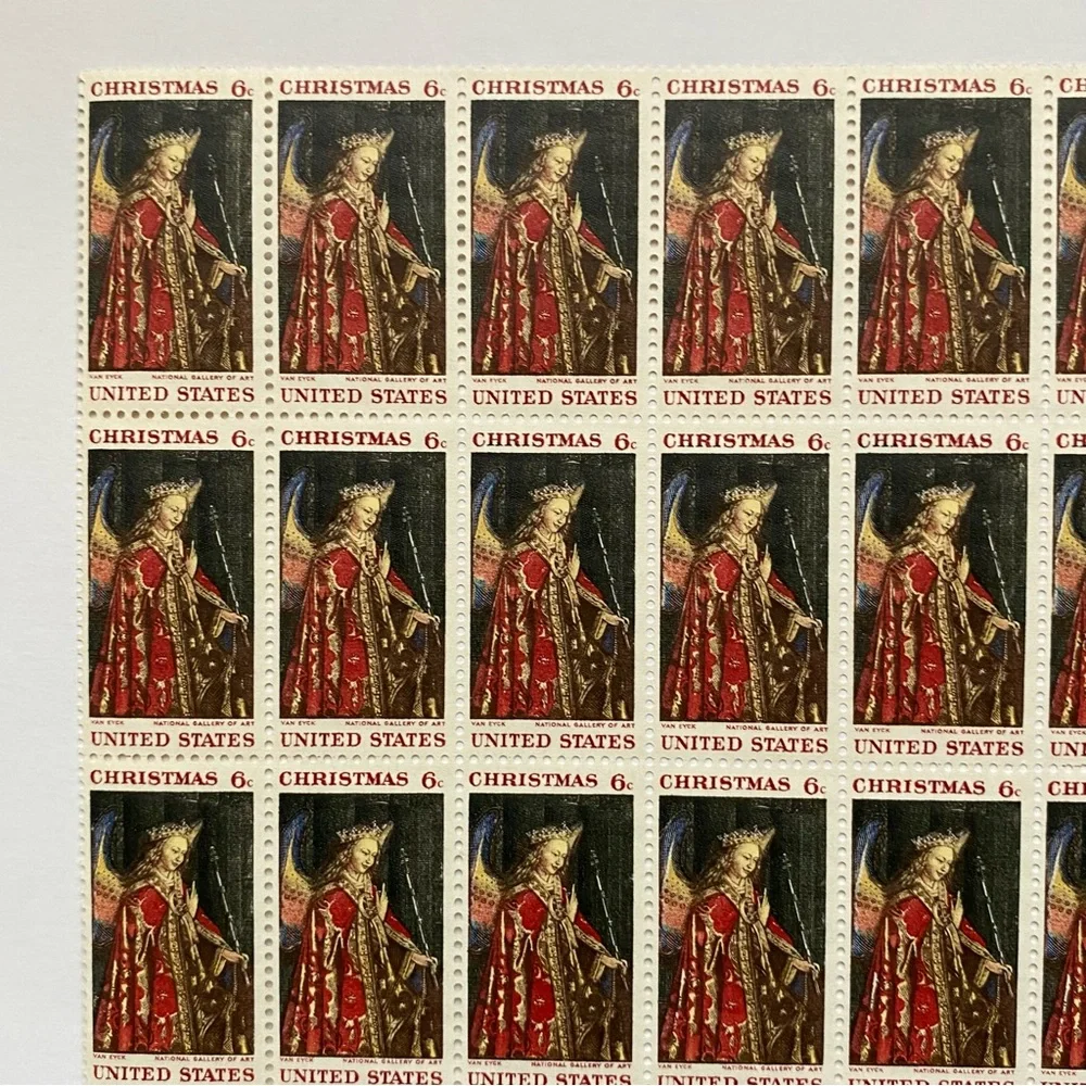 Christmas Stamp 1968 Van Eyck National Gallery of Art 6 Cent Sheet of 50 Mint
